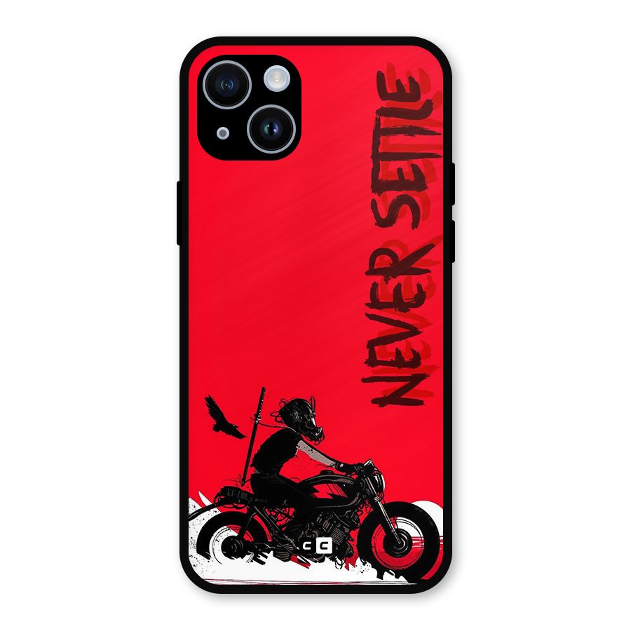 Never Settle Ride Metal Back Case for iPhone 14