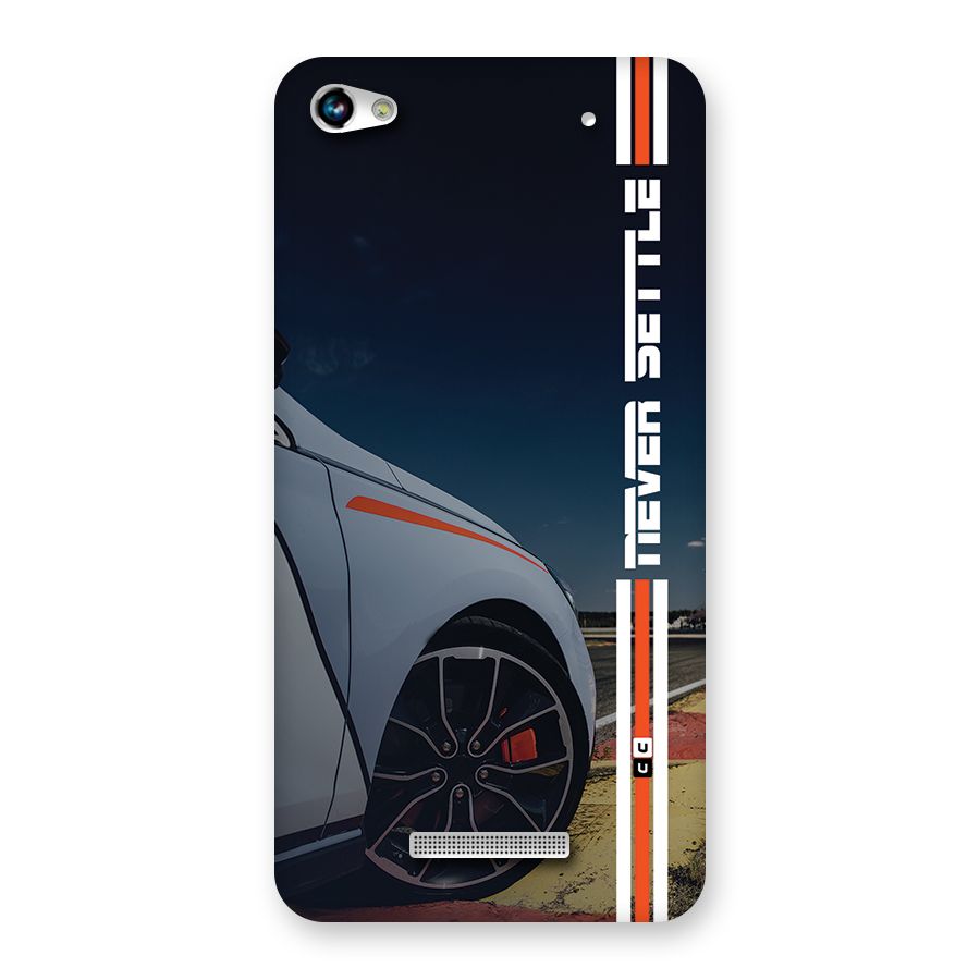 Never Settle SuperCar Back Case for Canvas Hue 2 A316