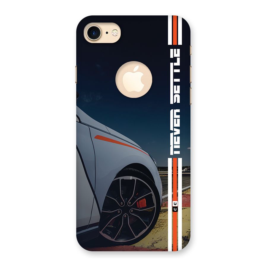 Never Settle SuperCar Back Case for iPhone 8 Logo Cut