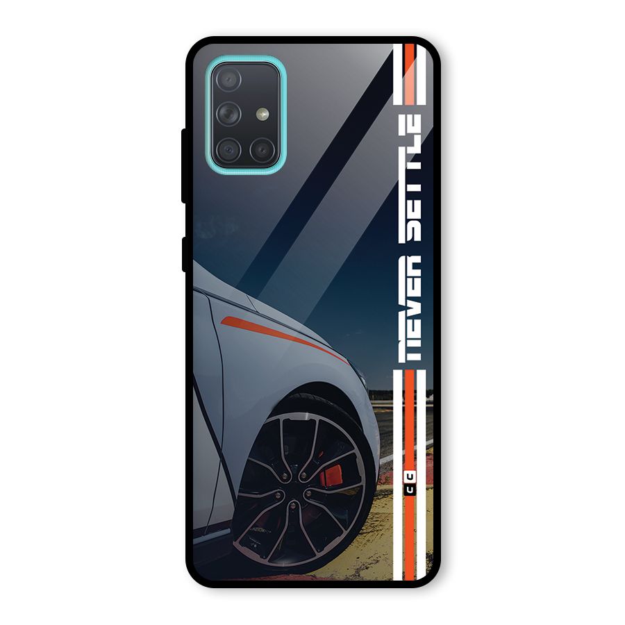Never Settle SuperCar Glass Back Case for Galaxy A71