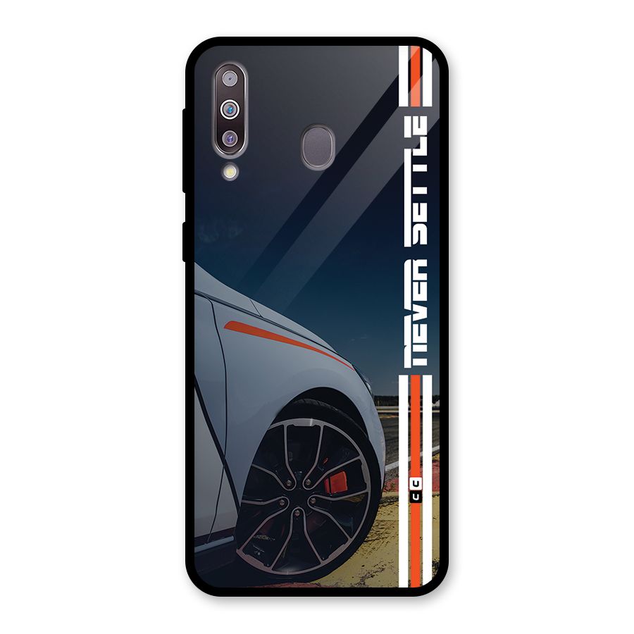 Never Settle SuperCar Glass Back Case for Galaxy M30