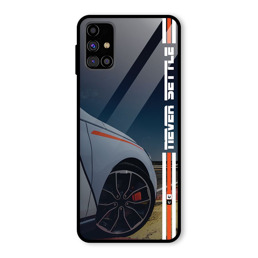 Never Settle SuperCar Glass Back Case for Galaxy M31s