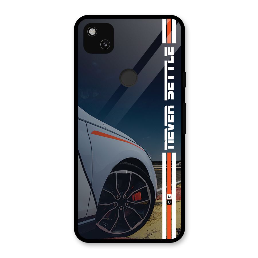 Never Settle SuperCar Glass Back Case for Google Pixel 4a