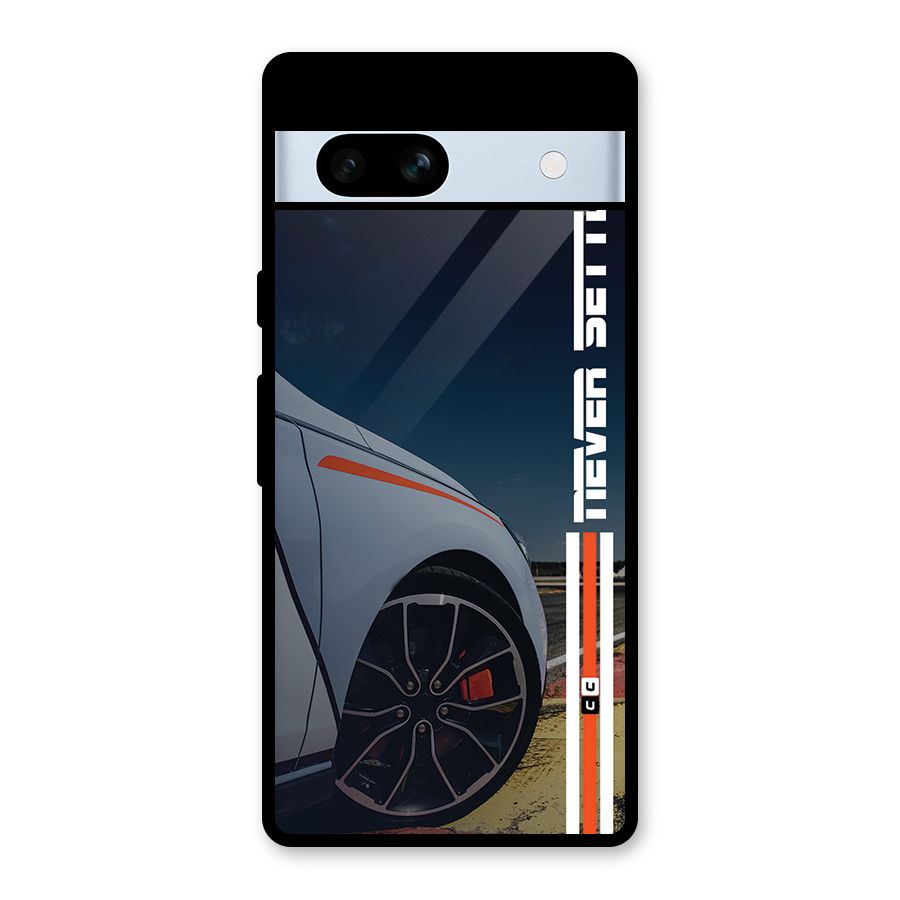 Never Settle SuperCar Glass Back Case for Google Pixel 7a