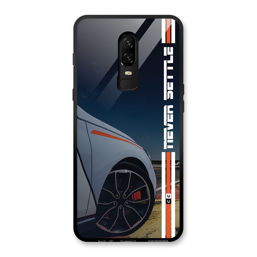 Never Settle SuperCar Glass Back Case for OnePlus 6