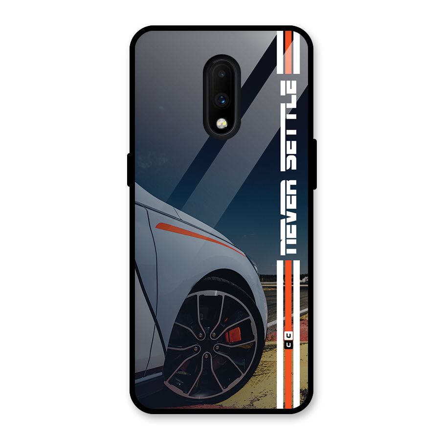 Never Settle SuperCar Glass Back Case for OnePlus 7