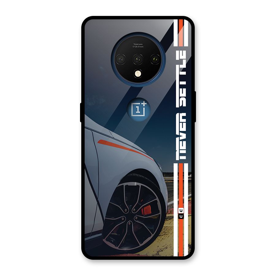 Never Settle SuperCar Glass Back Case for OnePlus 7T