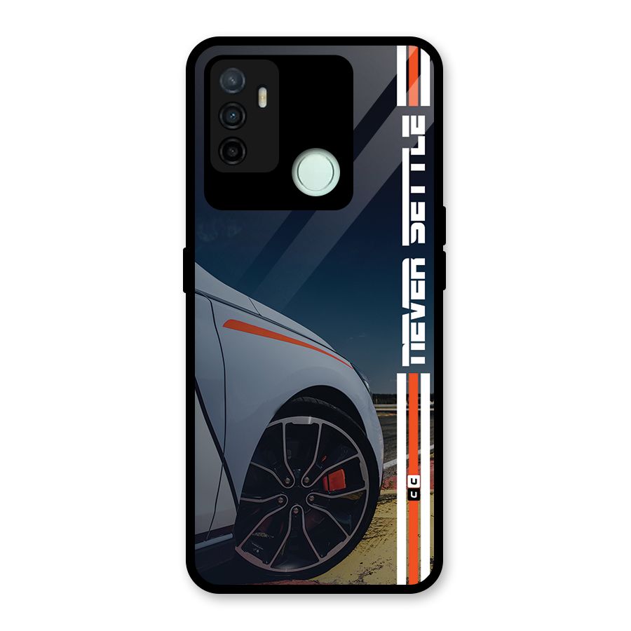 Never Settle SuperCar Glass Back Case for Oppo A53