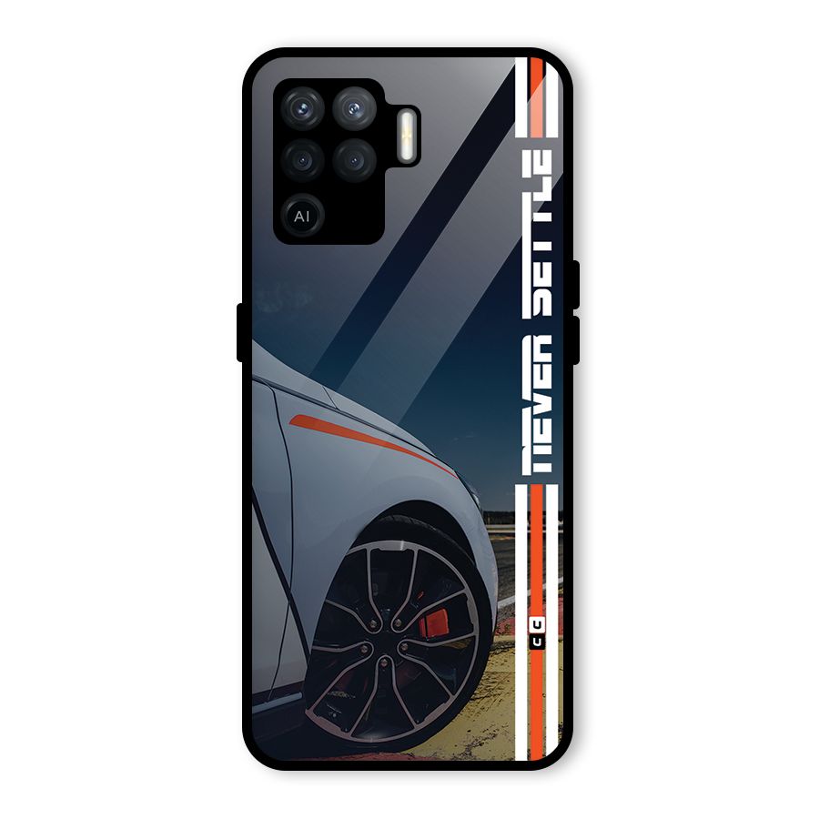 Never Settle SuperCar Glass Back Case for Oppo F19 Pro