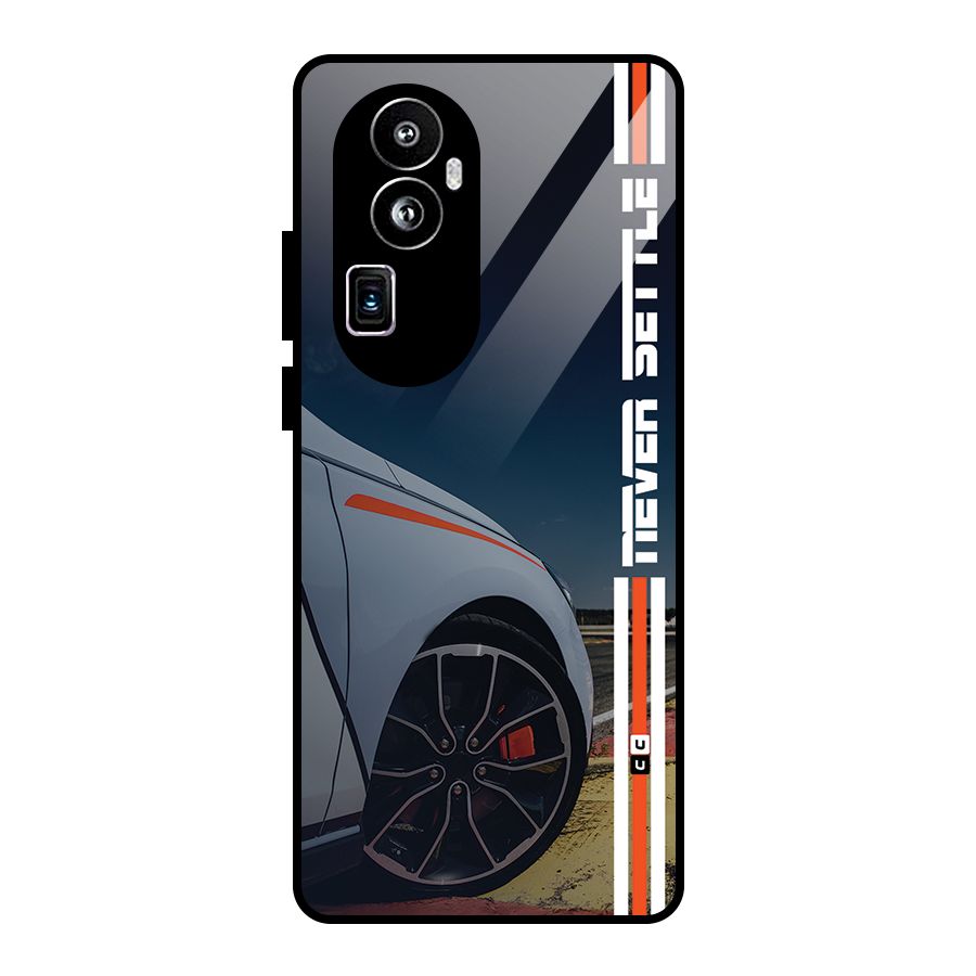 Never Settle SuperCar Glass Back Case for Oppo Reno10 Pro Plus