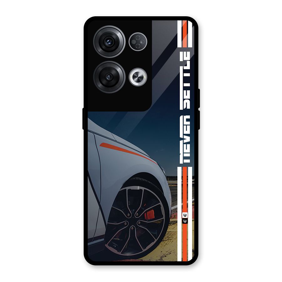 Never Settle SuperCar Glass Back Case for Oppo Reno8 Pro 5G