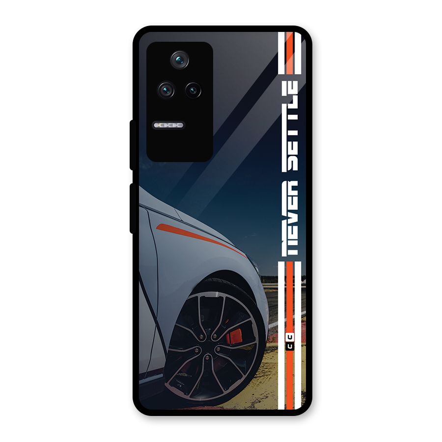 Never Settle SuperCar Glass Back Case for Poco F4 5G