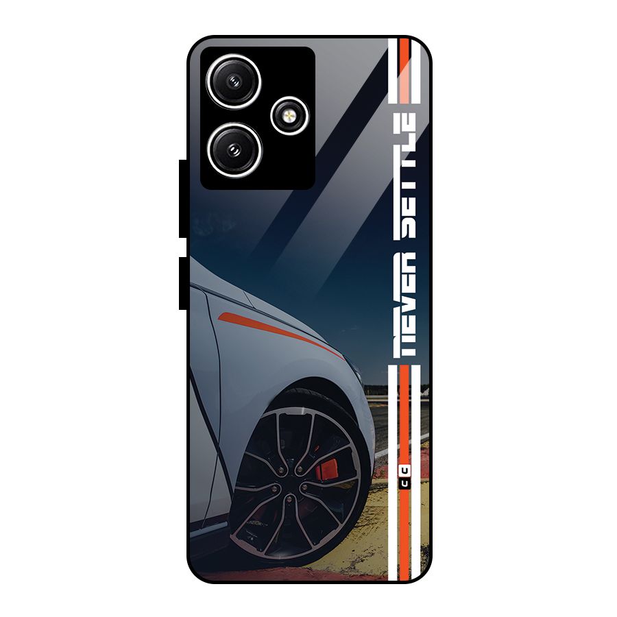 Never Settle SuperCar Glass Back Case for Poco M6 Pro