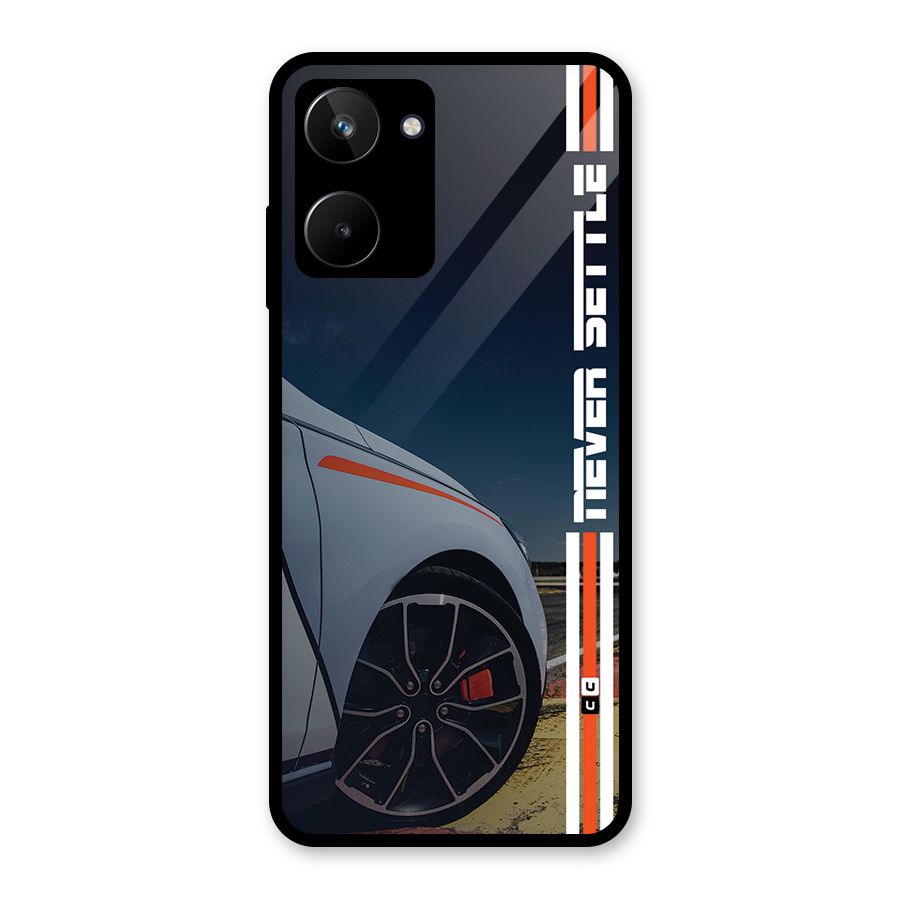 Never Settle SuperCar Glass Back Case for Realme 10