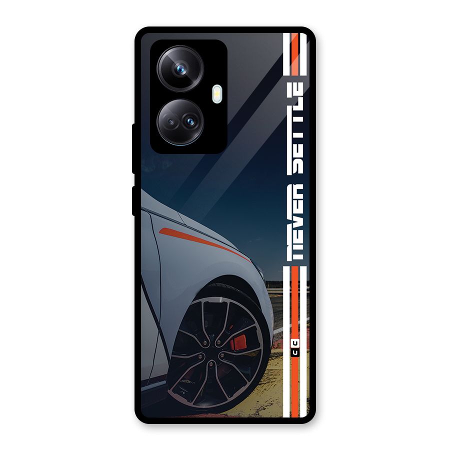 Never Settle SuperCar Glass Back Case for Realme 10 Pro Plus