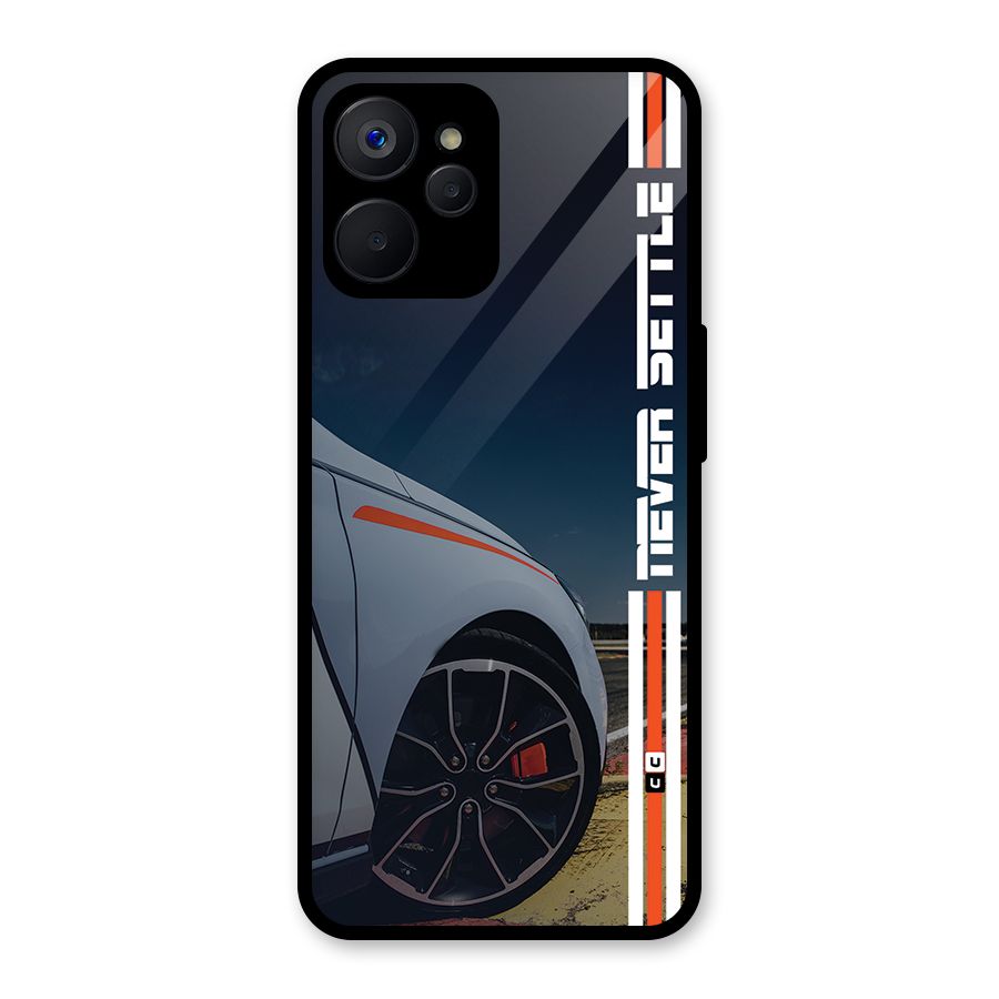 Never Settle SuperCar Glass Back Case for Realme 9i 5G