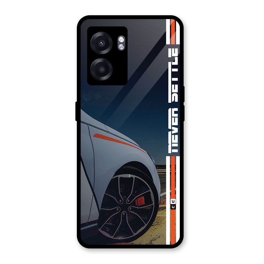 Never Settle SuperCar Glass Back Case for Realme Narzo 50 5G