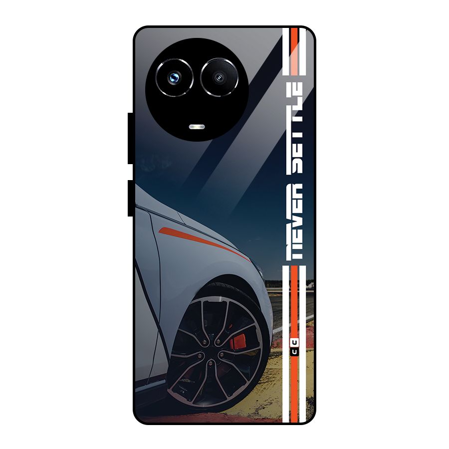 Never Settle SuperCar Glass Back Case for Realme Narzo 60X