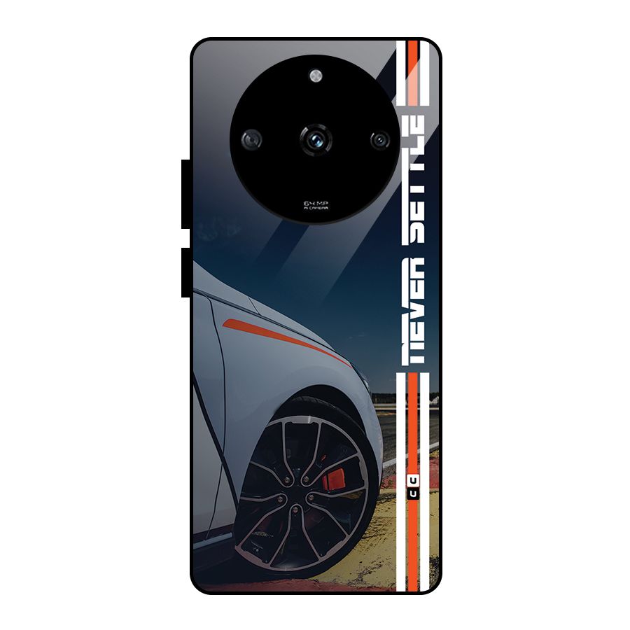 Never Settle SuperCar Glass Back Case for Realme Narzo 60 5G