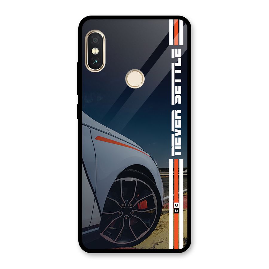 Never Settle SuperCar Glass Back Case for Redmi Note 5 Pro