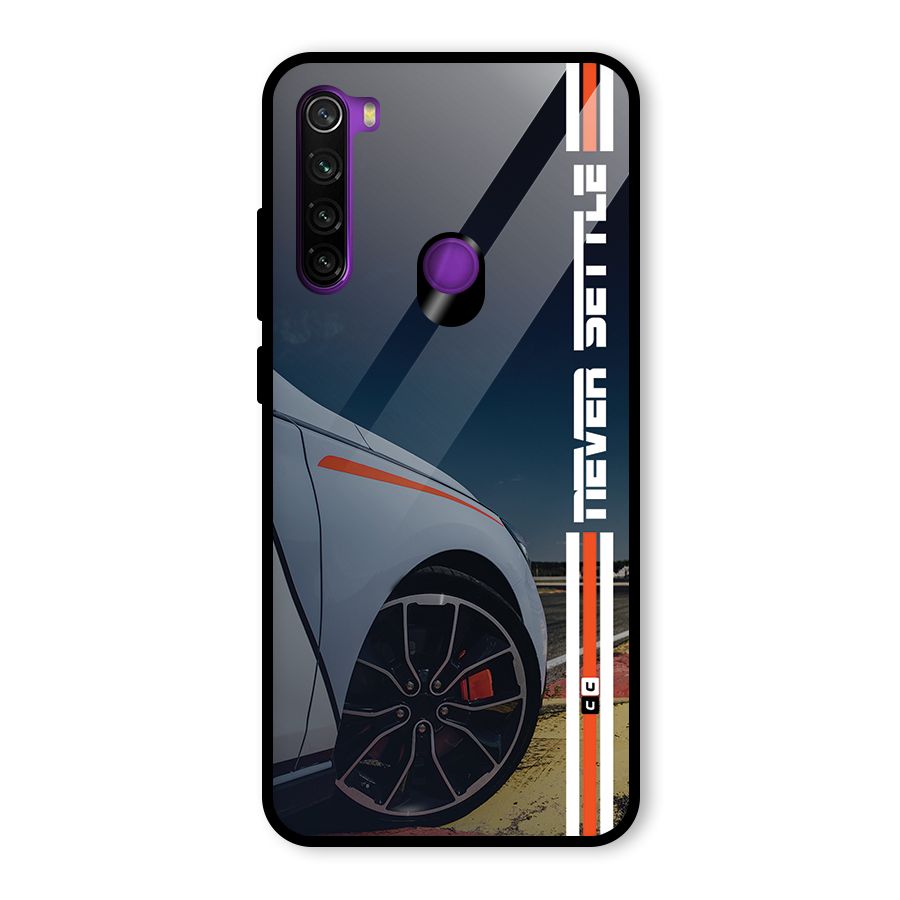 Never Settle SuperCar Glass Back Case for Redmi Note 8
