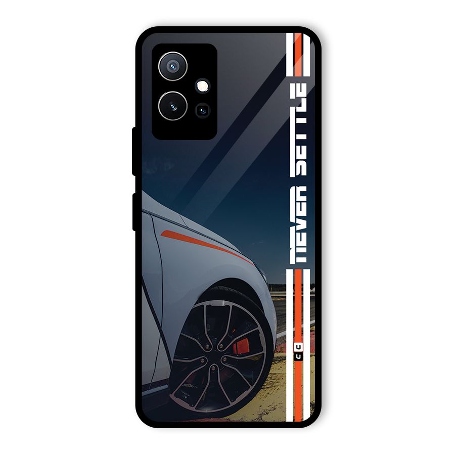Never Settle SuperCar Glass Back Case for Vivo T1 5G
