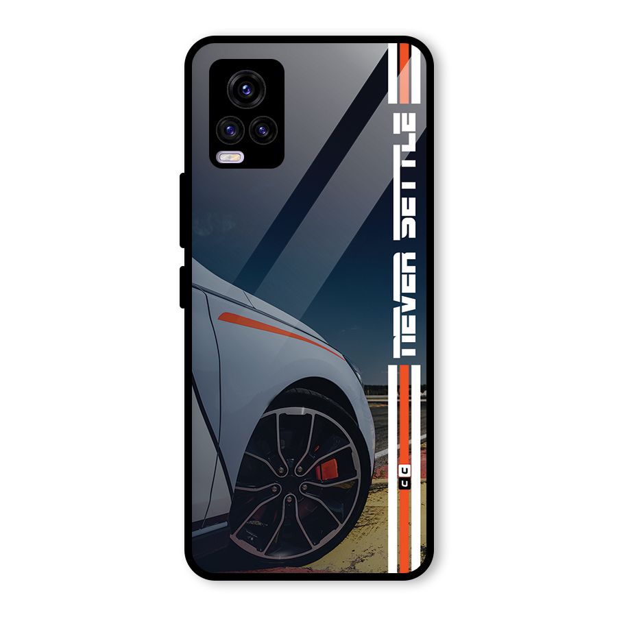 Never Settle SuperCar Glass Back Case for Vivo V20 2021