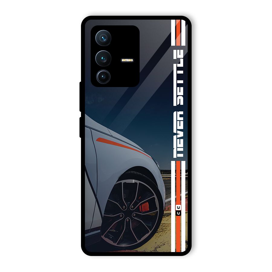Never Settle SuperCar Glass Back Case for Vivo V23 Pro