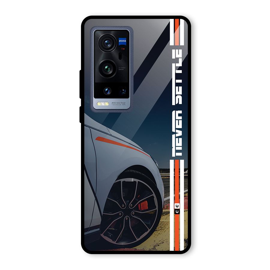 Never Settle SuperCar Glass Back Case for Vivo X60 Pro Plus