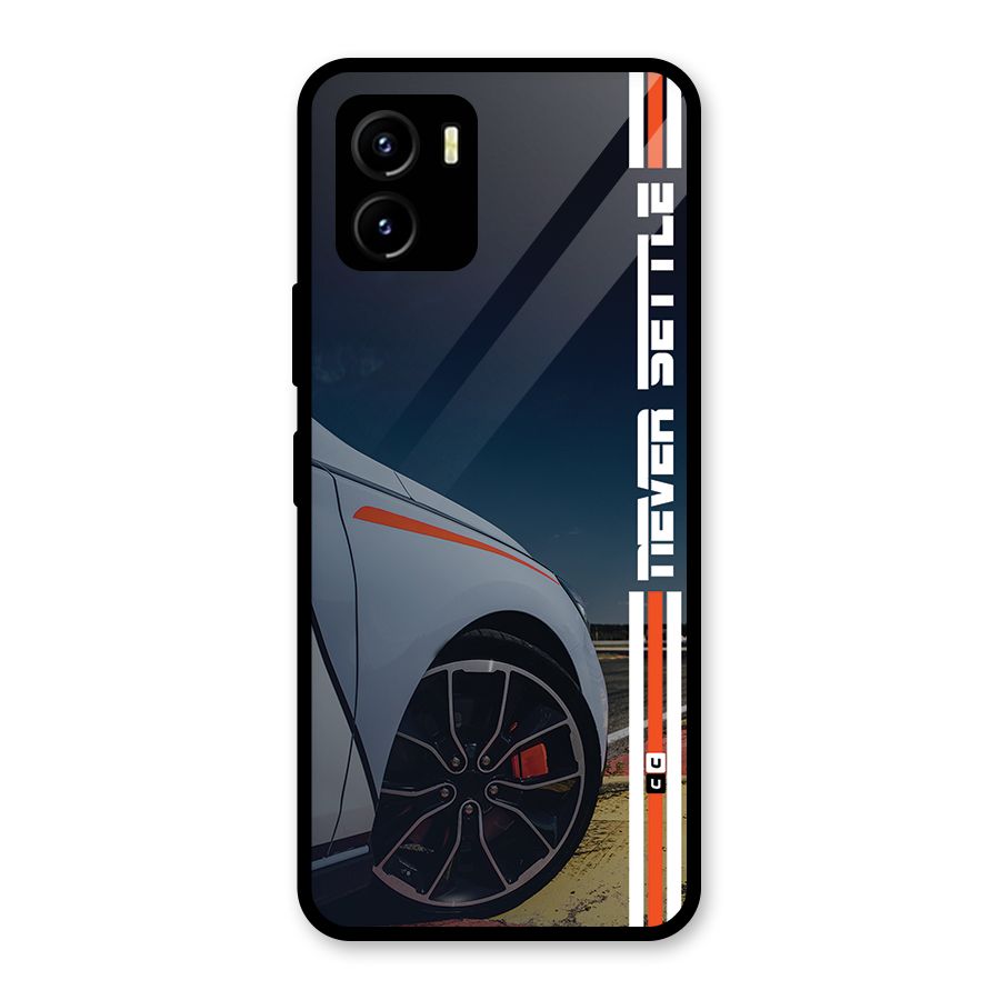 Never Settle SuperCar Glass Back Case for Vivo Y15s