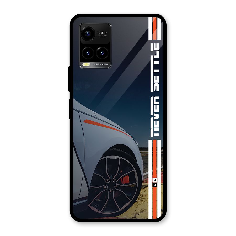 Never Settle SuperCar Glass Back Case for Vivo Y21T