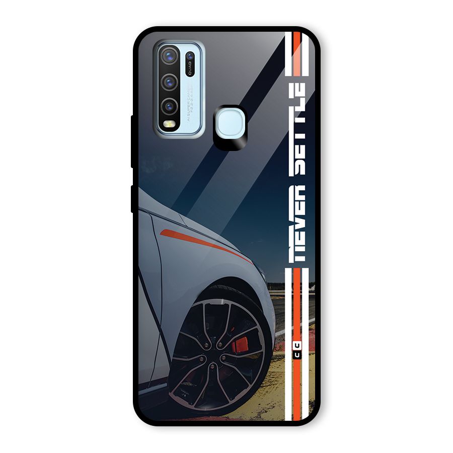 Never Settle SuperCar Glass Back Case for Vivo Y30