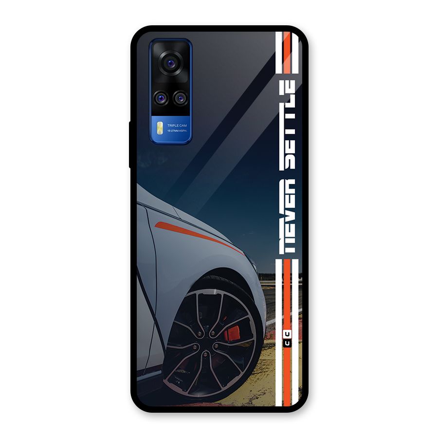 Never Settle SuperCar Glass Back Case for Vivo Y31