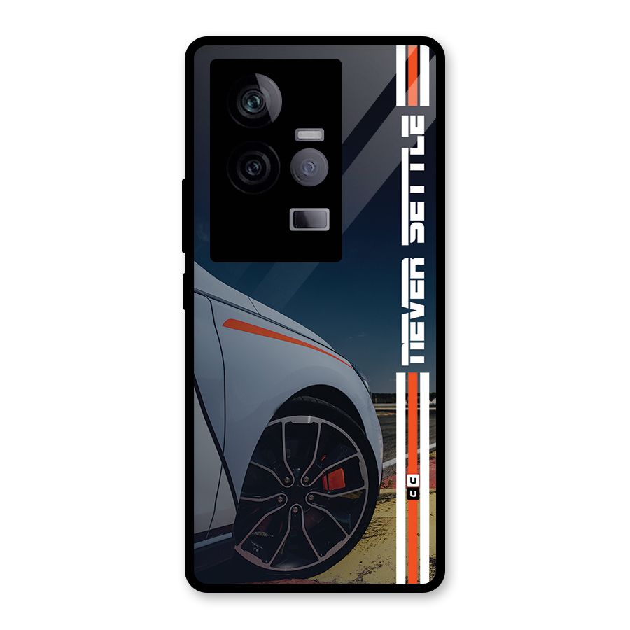 Never Settle SuperCar Glass Back Case for Vivo iQOO 11 5G