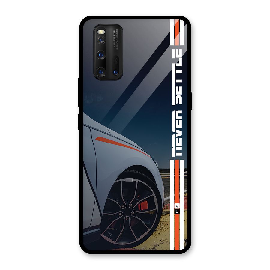 Never Settle SuperCar Glass Back Case for Vivo iQOO 3