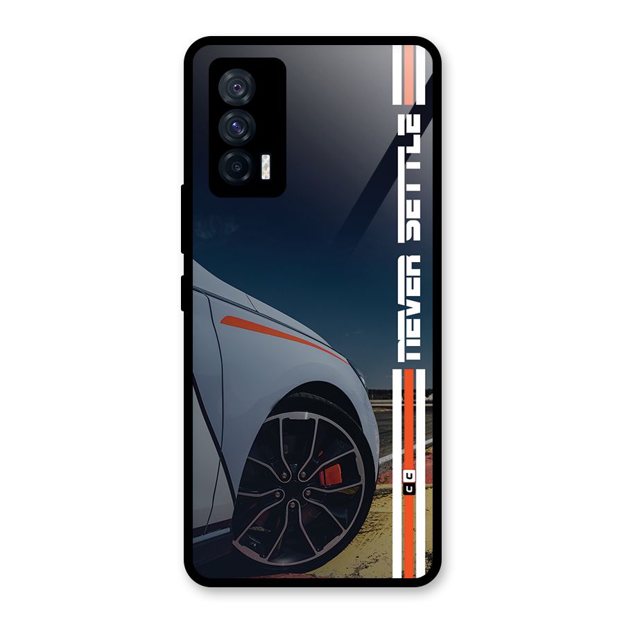 Never Settle SuperCar Glass Back Case for Vivo iQOO 7 5G