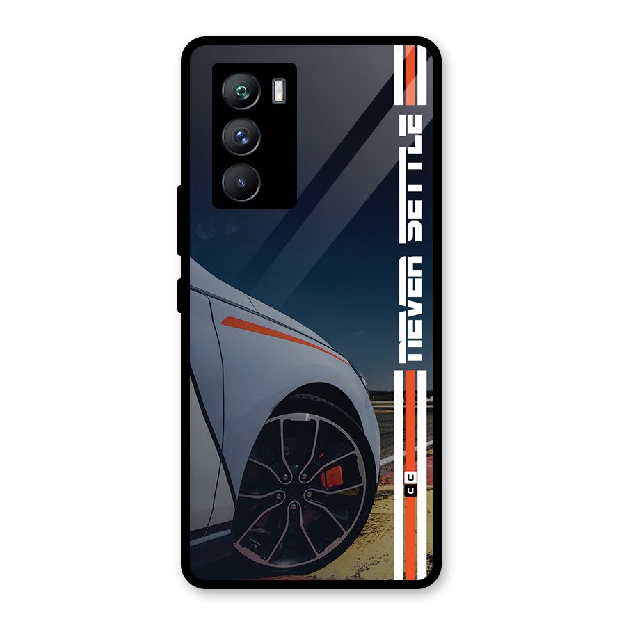 Never Settle SuperCar Glass Back Case for Vivo iQOO 9 SE