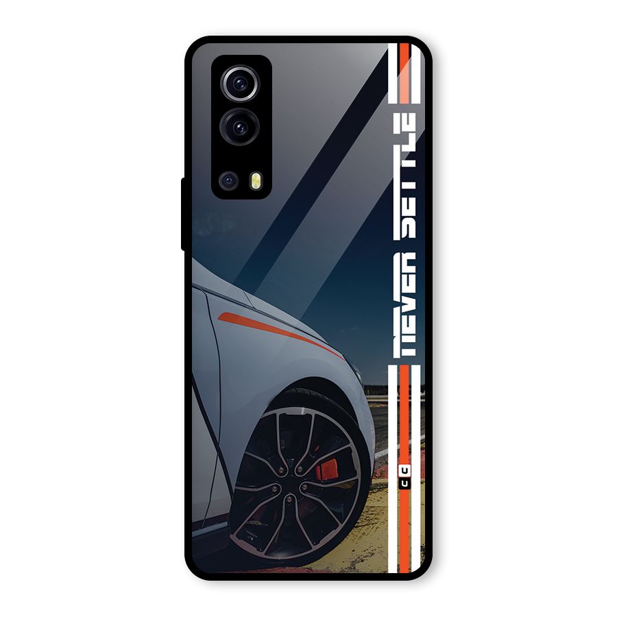Never Settle SuperCar Glass Back Case for Vivo iQOO Z3