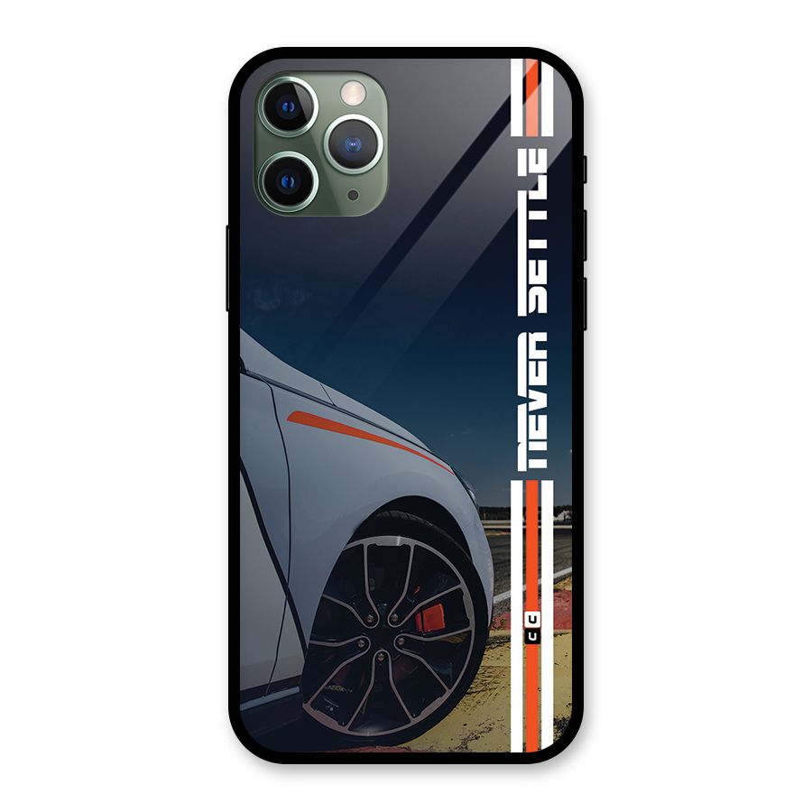 Never Settle SuperCar Glass Back Case for iPhone 11 Pro