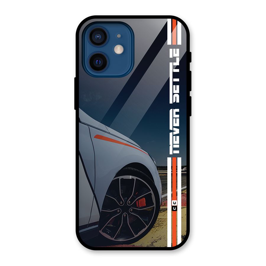 Never Settle SuperCar Glass Back Case for iPhone 12 Mini