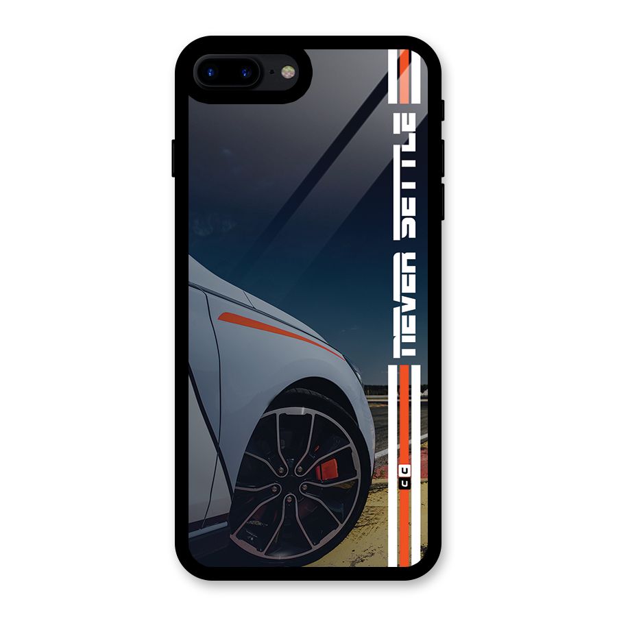 Never Settle SuperCar Glass Back Case for iPhone 7 Plus