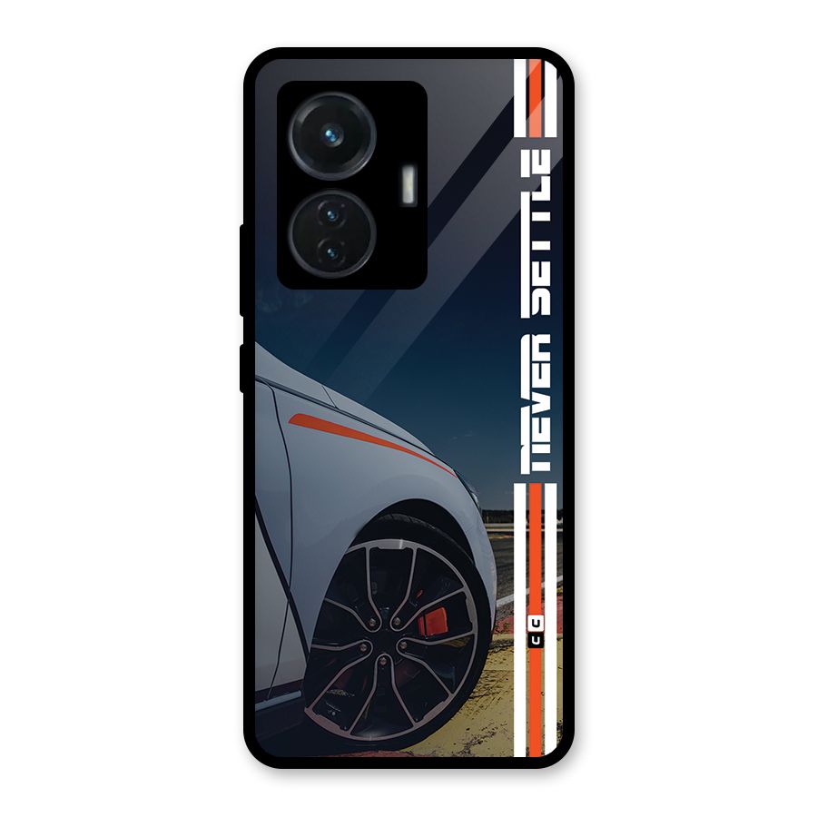 Never Settle SuperCar Glass Back Case for iQOO Z6 44W