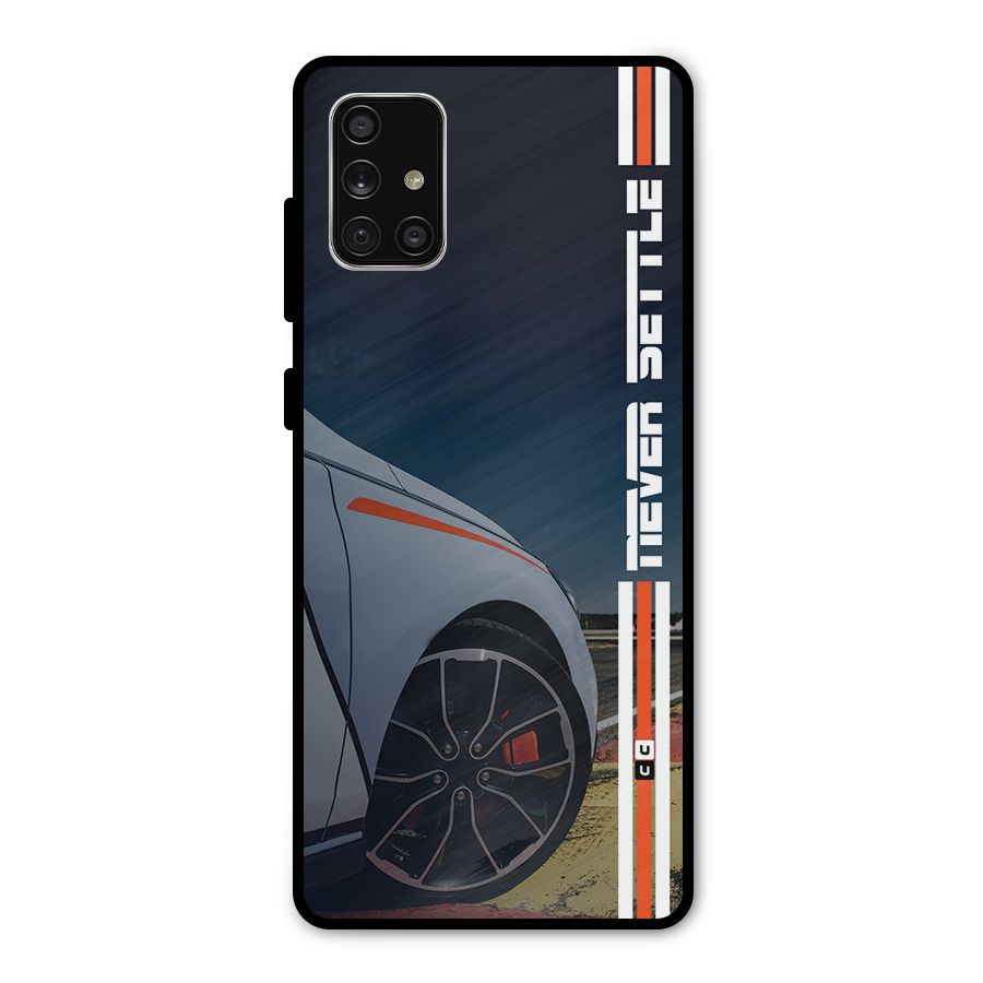 Never Settle SuperCar Metal Back Case for Galaxy A71