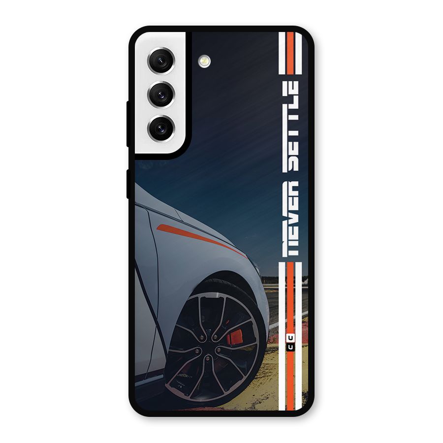 Never Settle SuperCar Metal Back Case for Galaxy S21 FE 5G