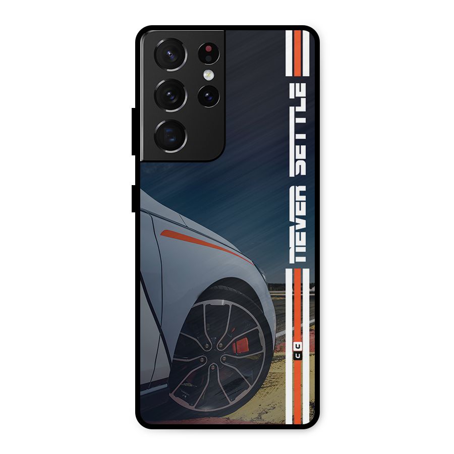 Never Settle SuperCar Metal Back Case for Galaxy S21 Ultra 5G