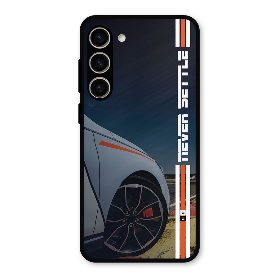 Never Settle SuperCar Metal Back Case for Galaxy S23 Plus