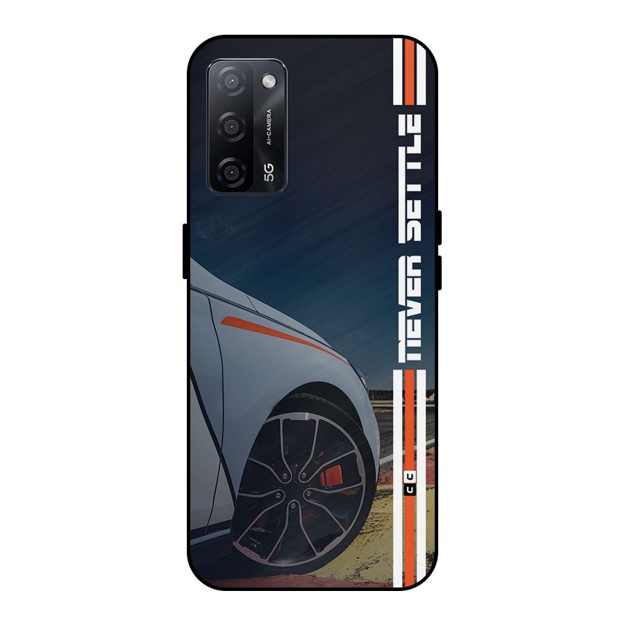 Never Settle SuperCar Metal Back Case for Oppo A53s 5G