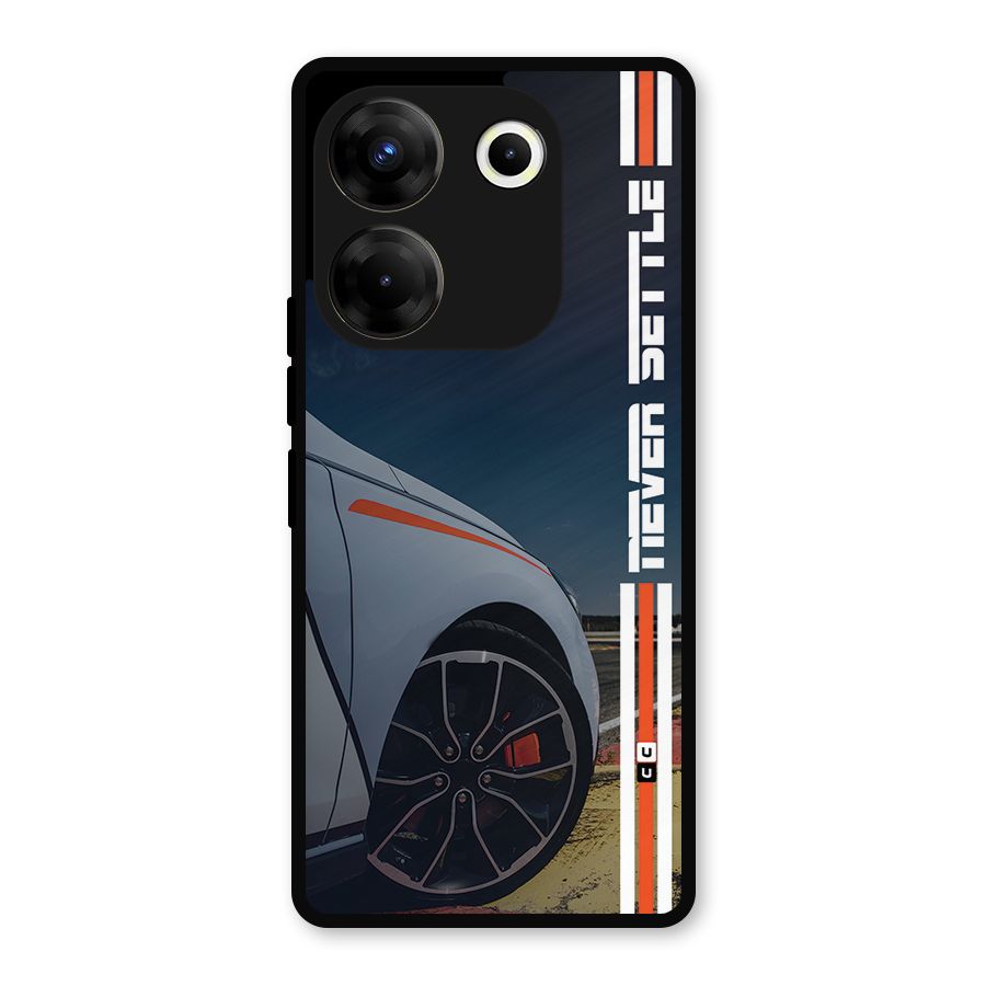 Never Settle SuperCar Metal Back Case for Tecno Camon 20 Pro