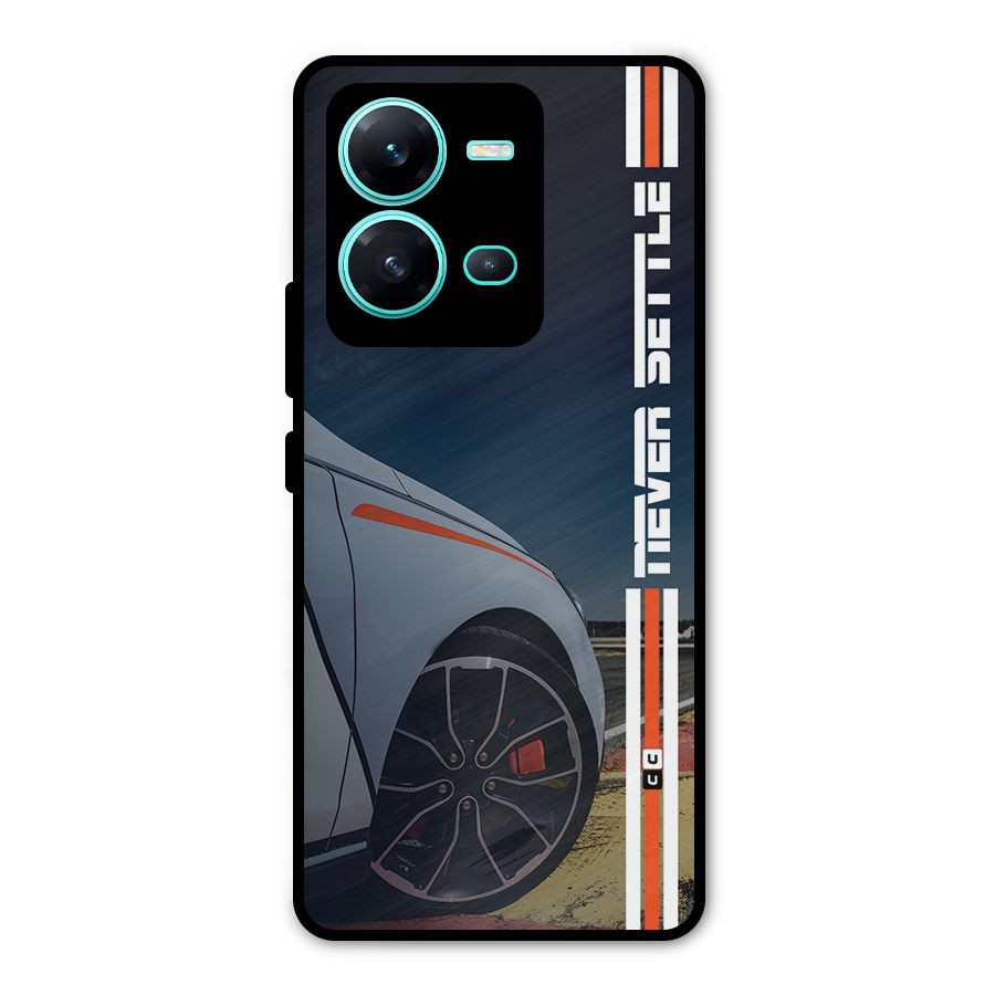 Never Settle SuperCar Metal Back Case for Vivo V25
