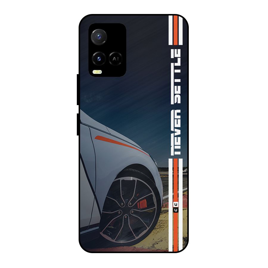 Never Settle SuperCar Metal Back Case for Vivo Y21 2021